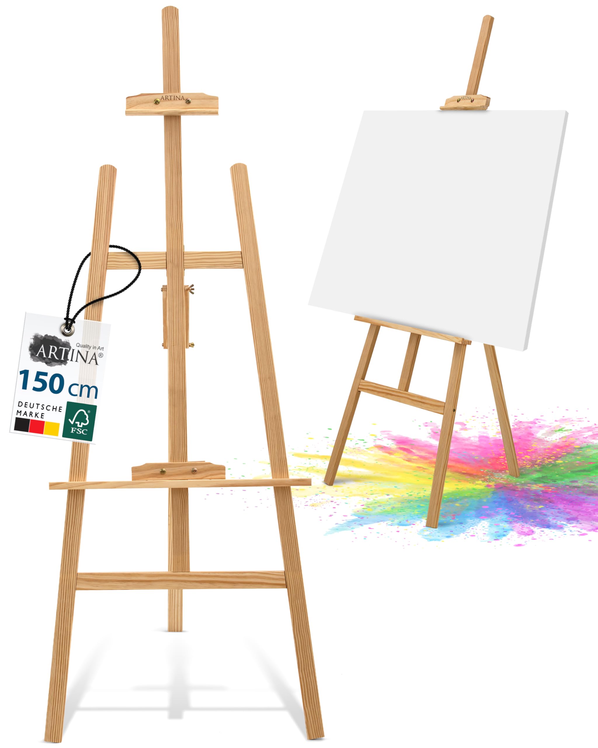 artina-akademie-tessin-staffelei-kiefer-150-cm-verstellbar image 1