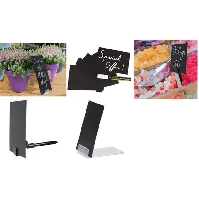 securit-silhouette-clip-kreidetafel-tags-6er-set-schwarz image 1