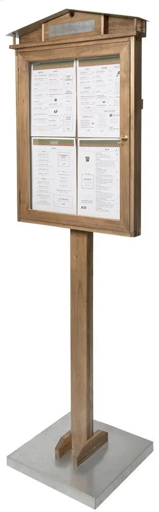 securit-rustic-led-schaukasten-4xa4-mahagoni-holz image 1