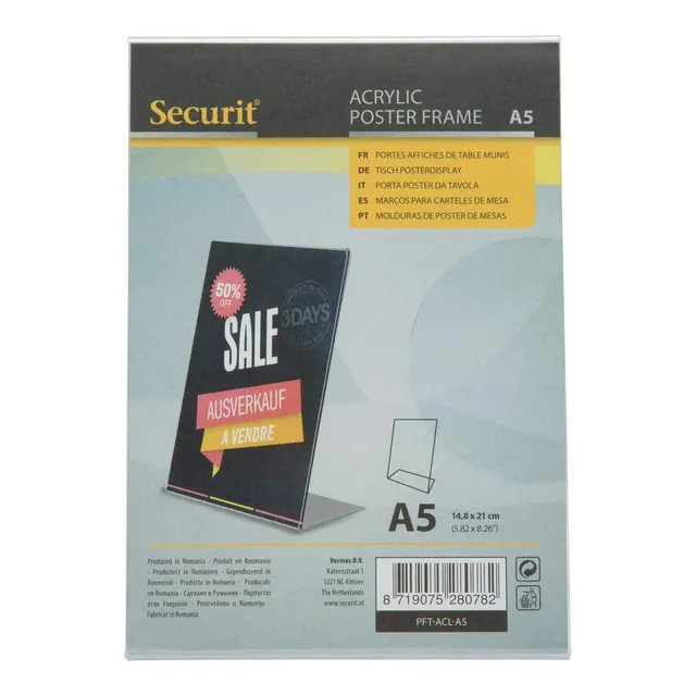 securit-l-shape-a5-tischaufsteller-transparent-hochformat image 1