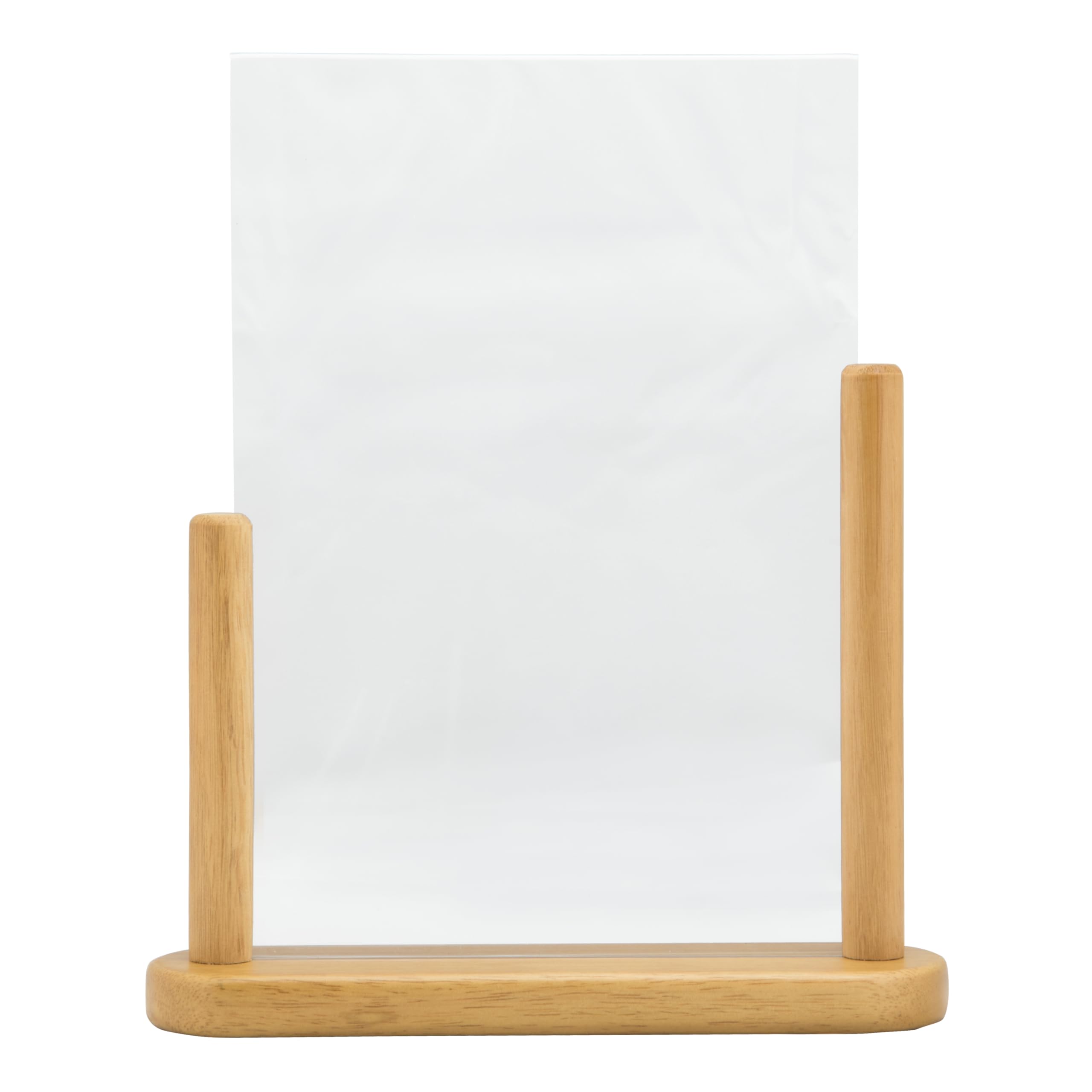 securit-elegant-tischaufsteller-a4-teak-hartholz image 1