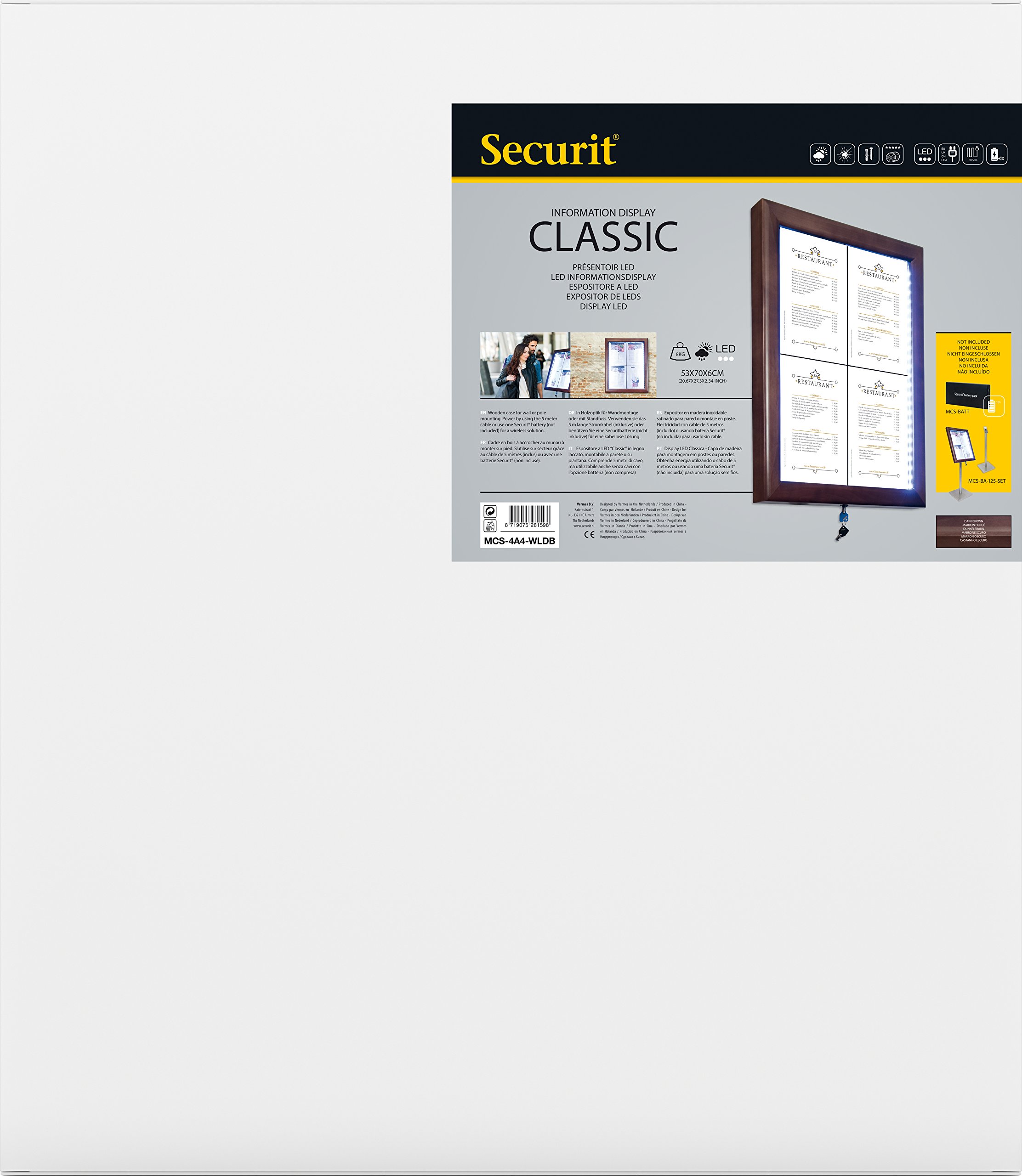 securit-classic-led-display-a2-braun-4xa4-beleuchtet image 7