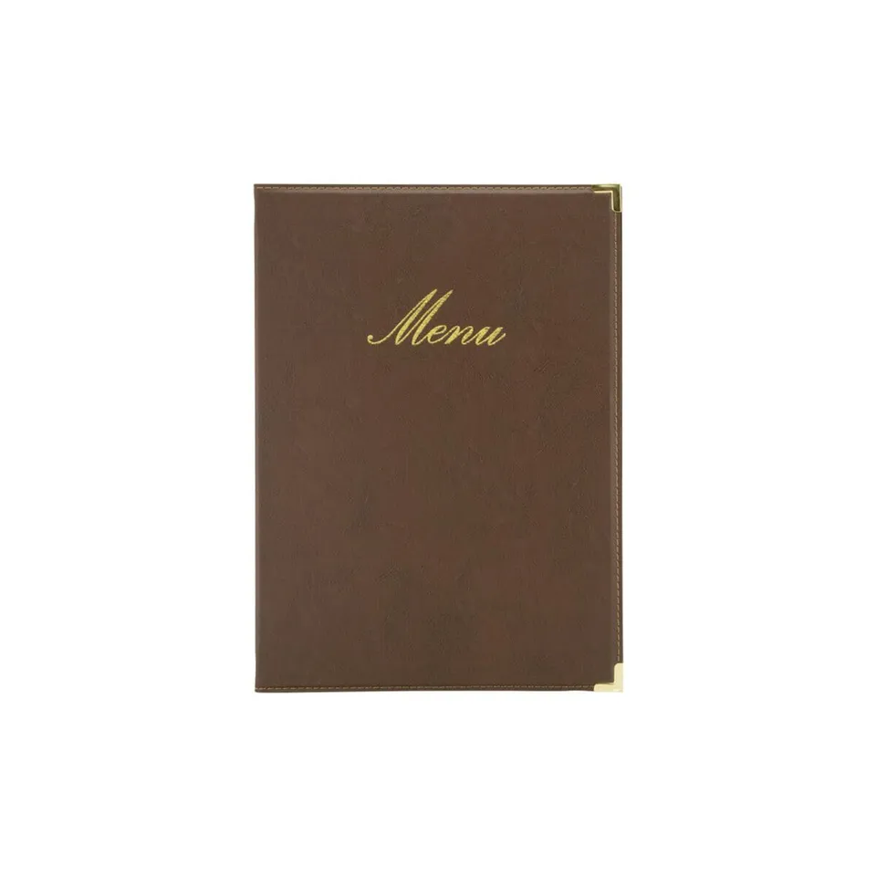 securit-classic-menukarte-a4-braun-lederoptik-4-seiten image 1