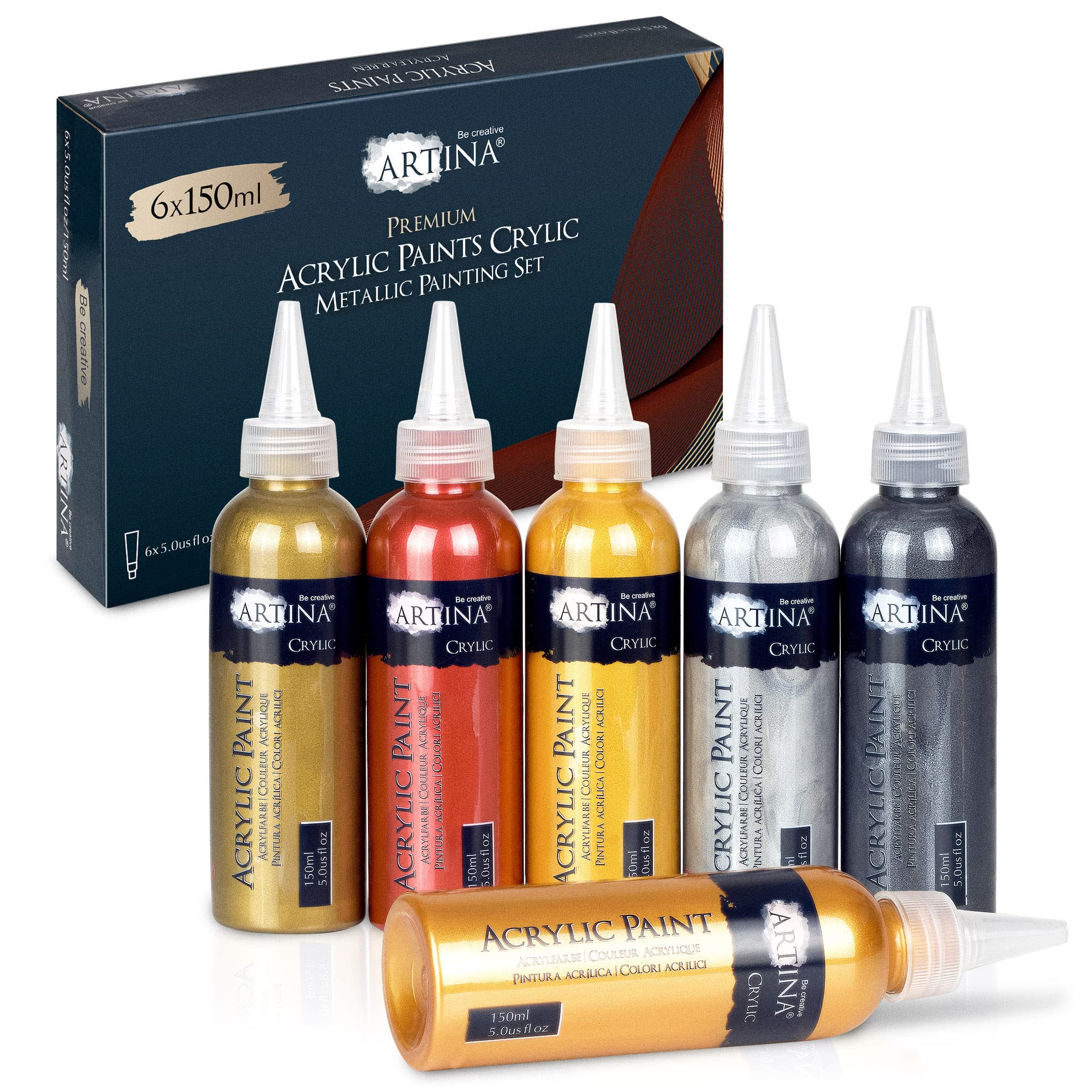 artina-crylic-acrylfarben-metallic-6x75-ml-gl-nzend image 1