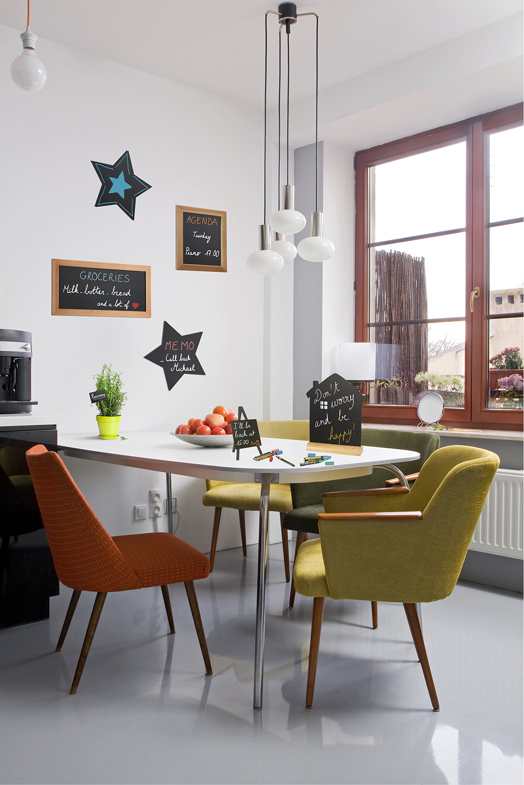 securit-universal-kreidetafel-stern-klett-inkl-marker image 2
