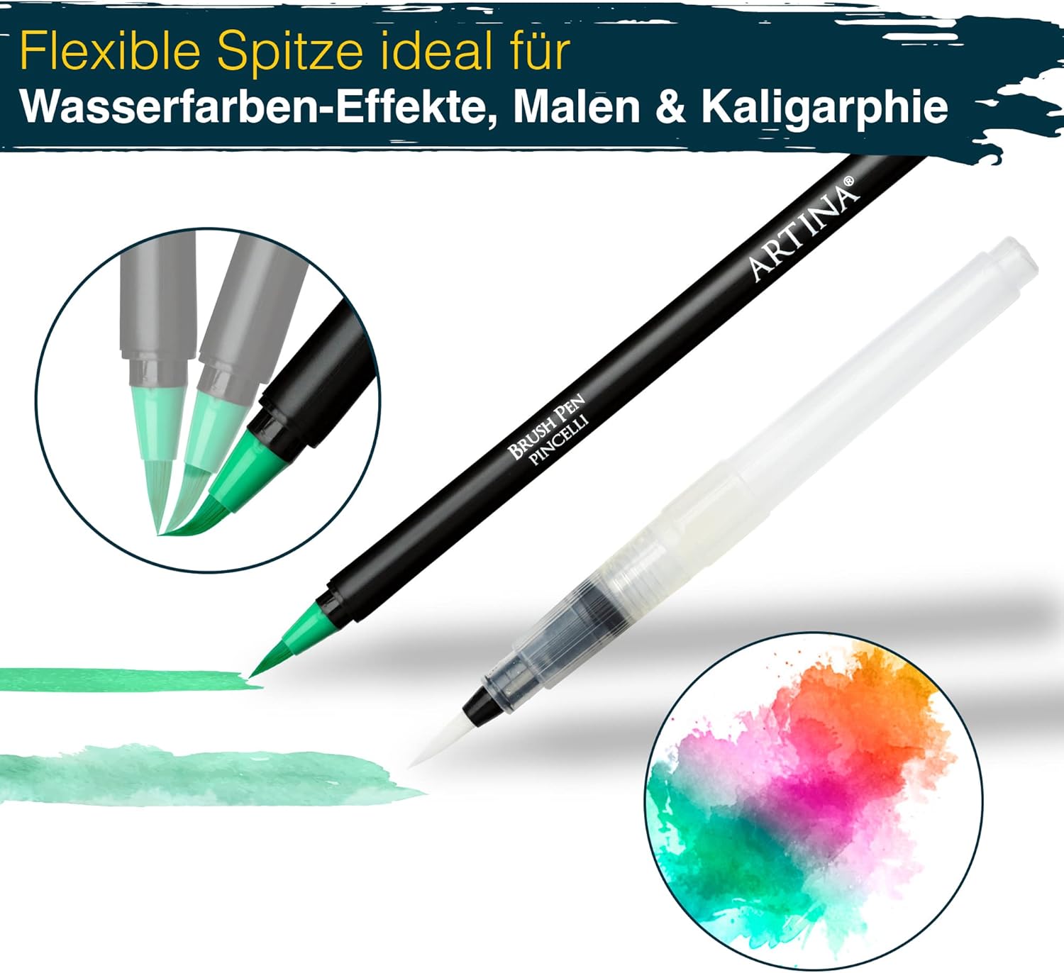 artina-expertilo-pinselstifte-set-20-farben-mit-aquarellblock image 2