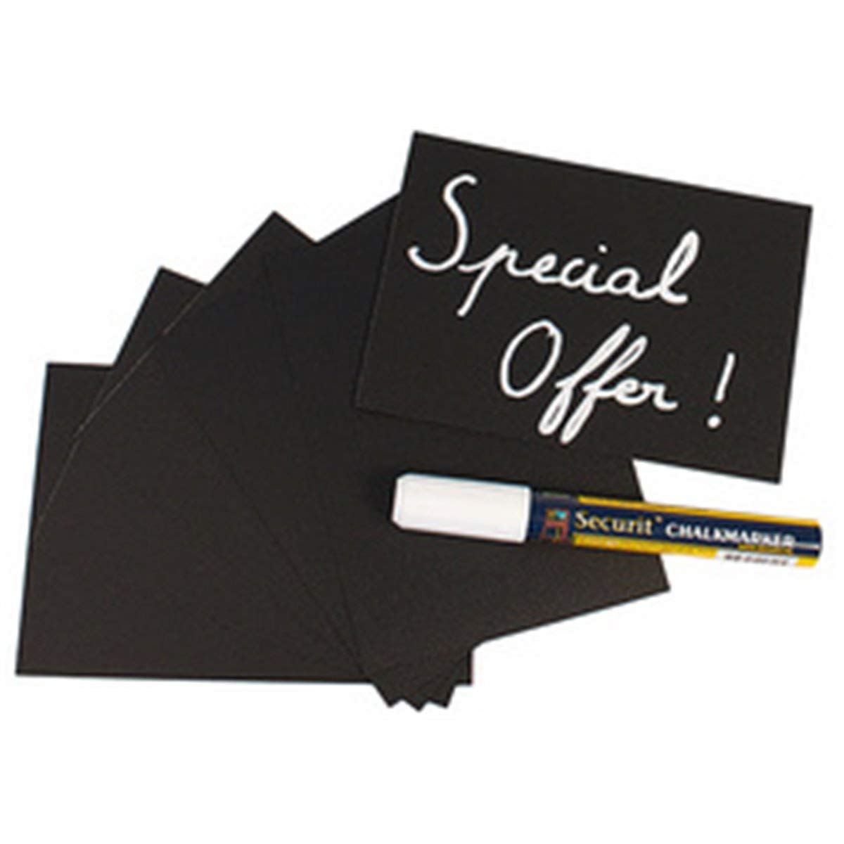 securit-silhouette-clip-kreidetafel-tags-6er-set-schwarz image 2