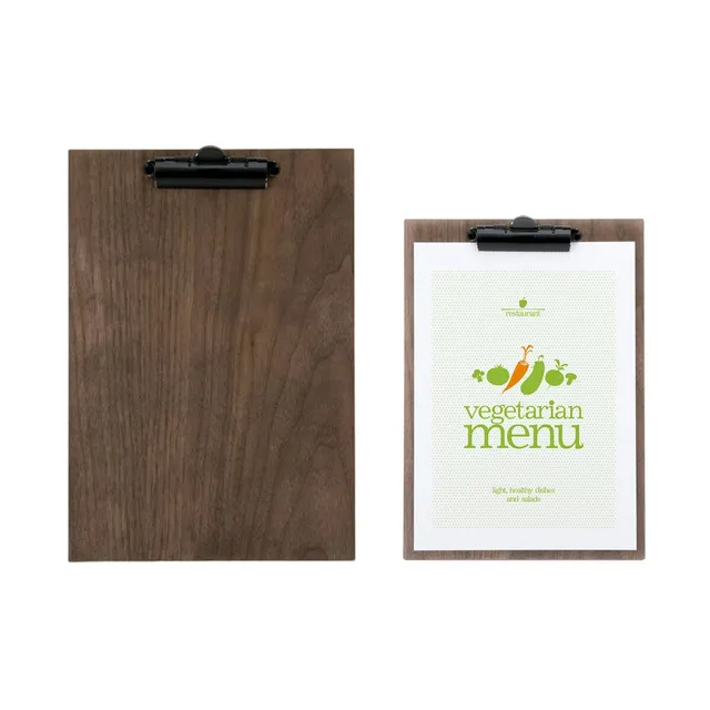 securit-woody-walnut-speisekarte-a4-klemmbrett-holz image 1