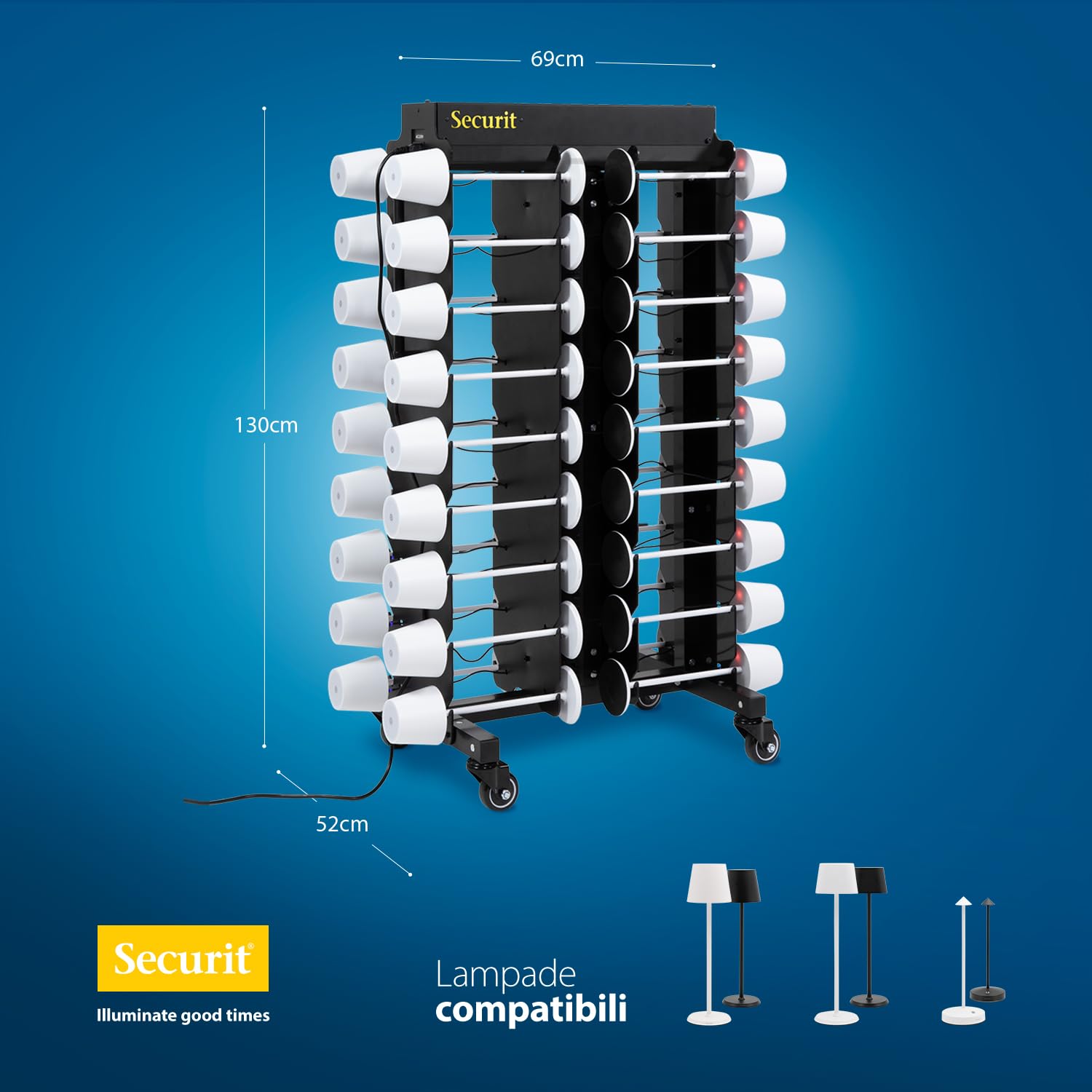 securit-nova-ladestation-36-led-leuchten-schwarz-rollen image 4