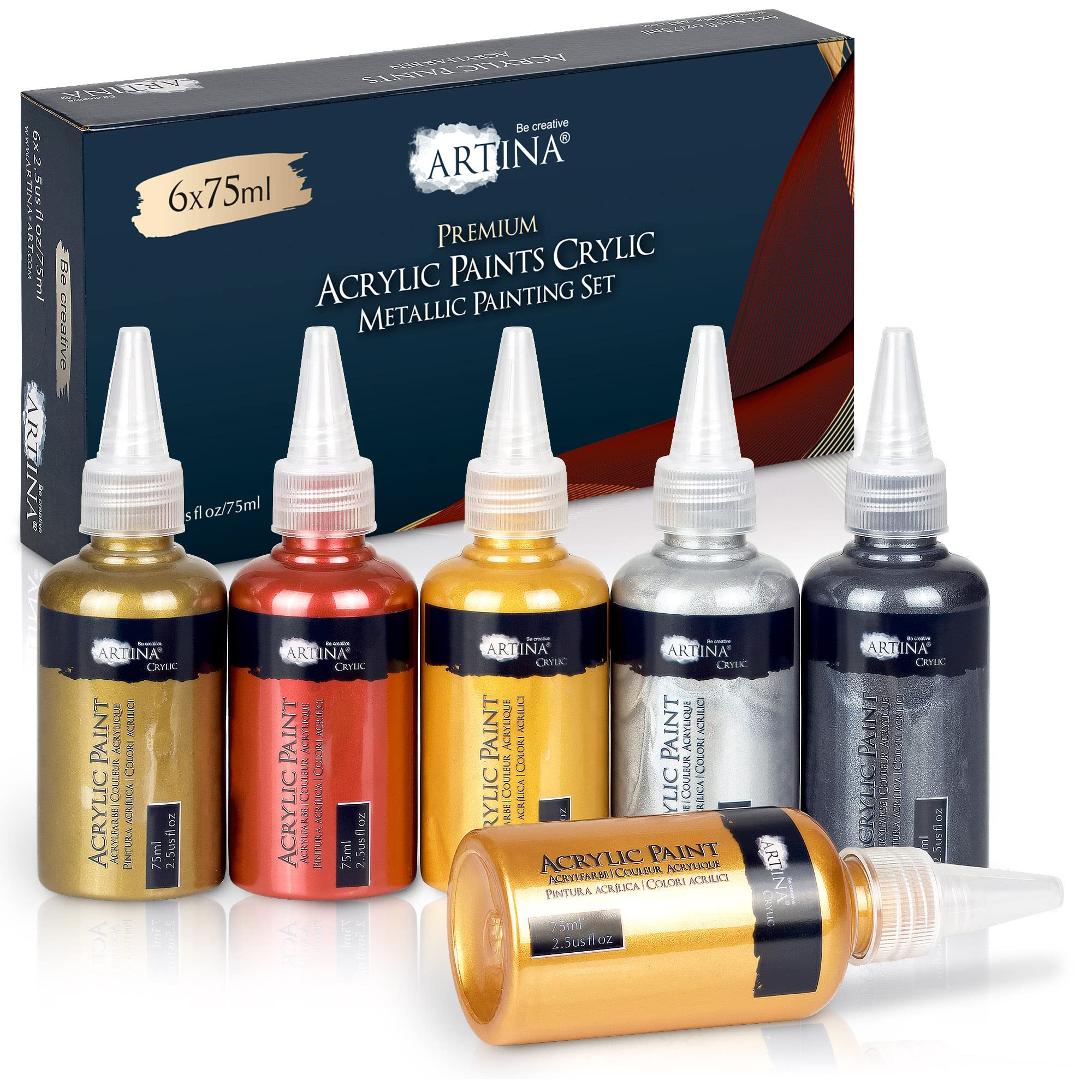 artina-crylic-acrylfarben-metallic-6x75-ml-gl-nzend image 2