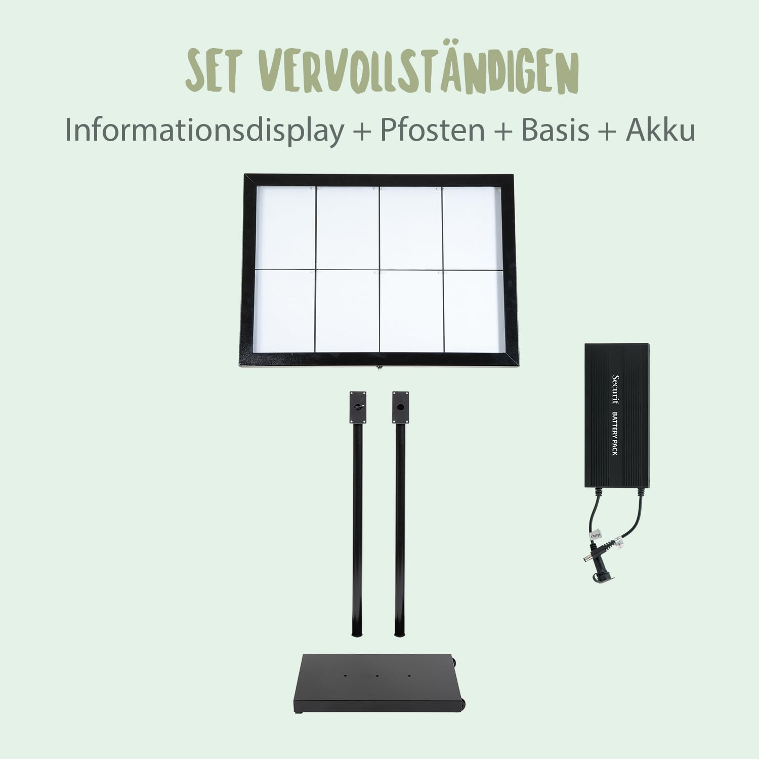 securit-nova-pfosten-standfuss-stahl-schwarz-mit-rollen image 3