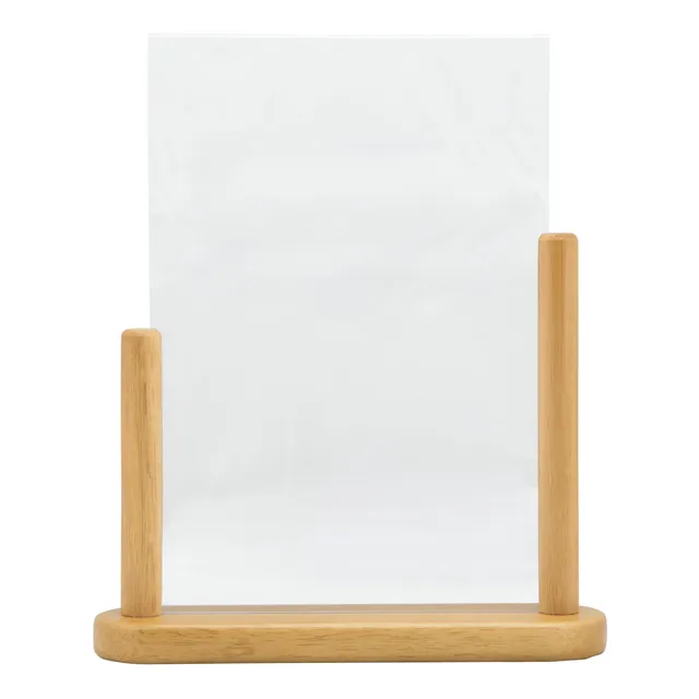 securit-elegant-tischaufsteller-a4-teak-hartholz image 1