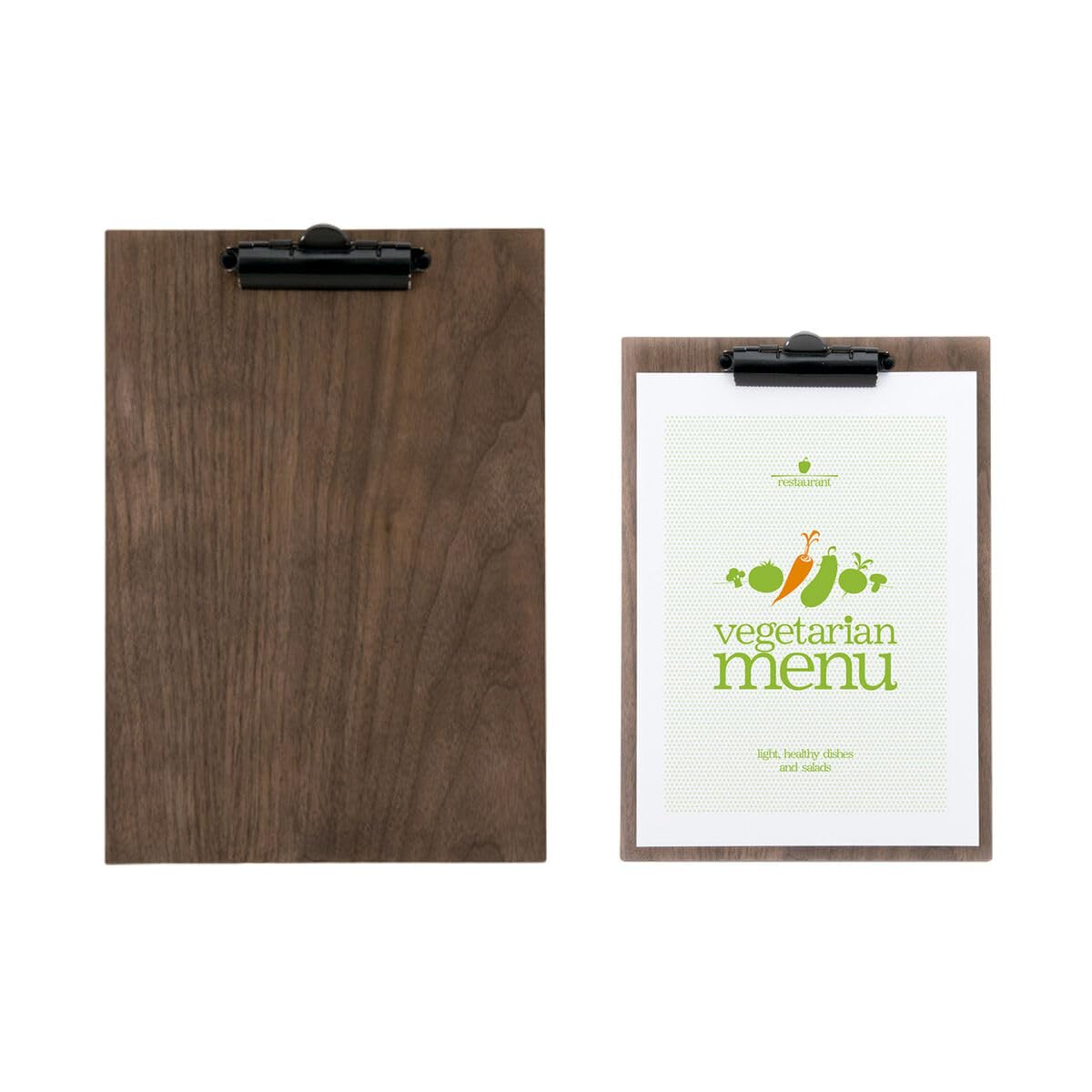 securit-woody-walnut-speisekarte-a4-klemmbrett-holz image 1