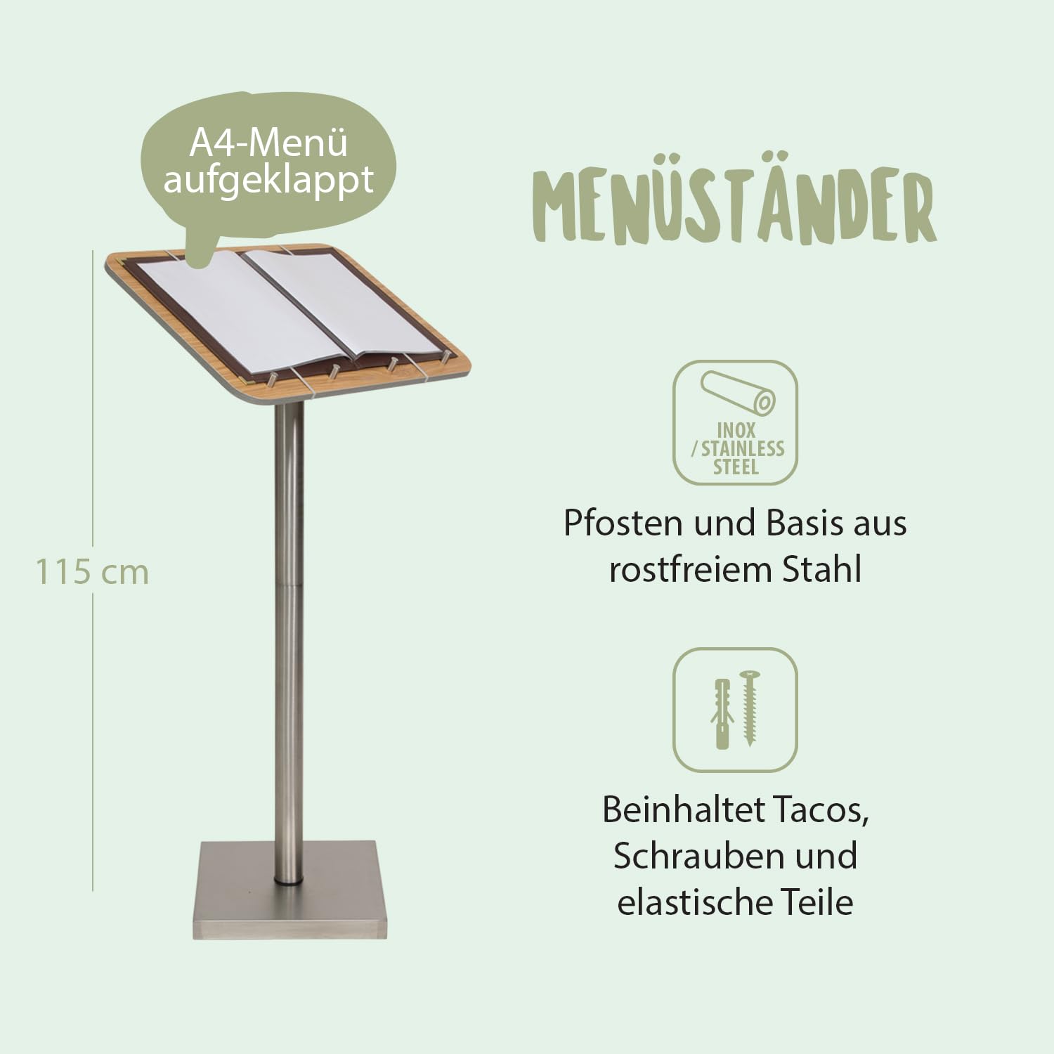 securit-universal-informationsdisplay-a4-edelstahl-mit-standfu image 2