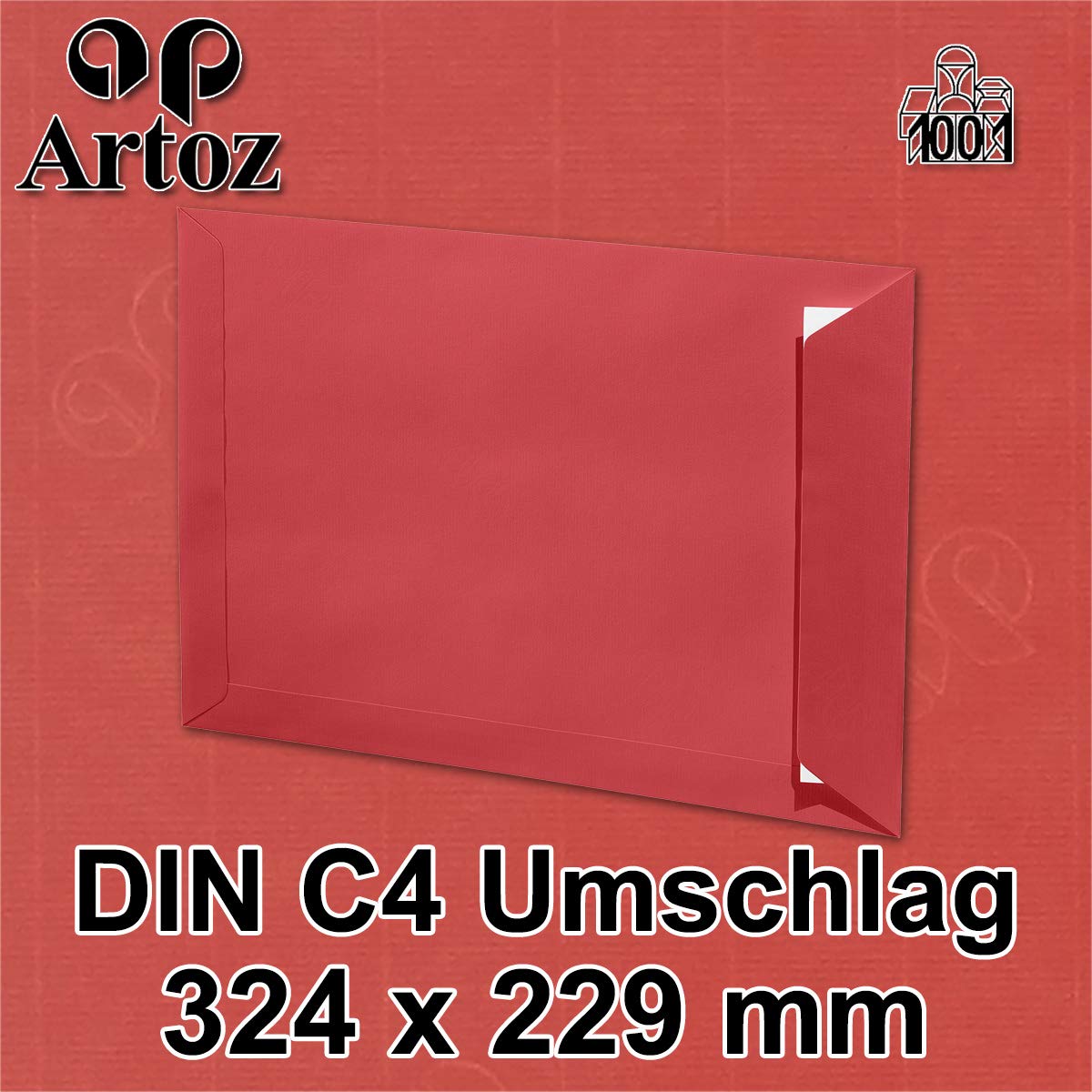 artoz-1001-briefumschl-ge-c4-rot-10-st-ck-ohne-fenster image 2