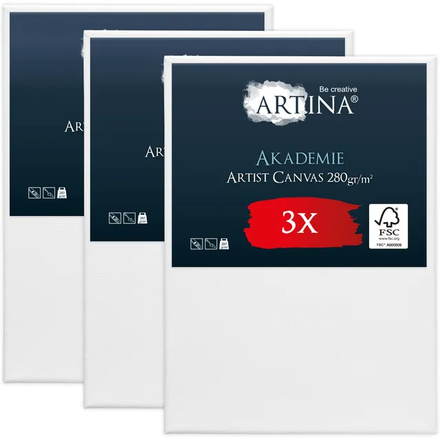 artina-akademie-keilrahmen-leinwand-20x20-cm-3er-baumwolle image 1