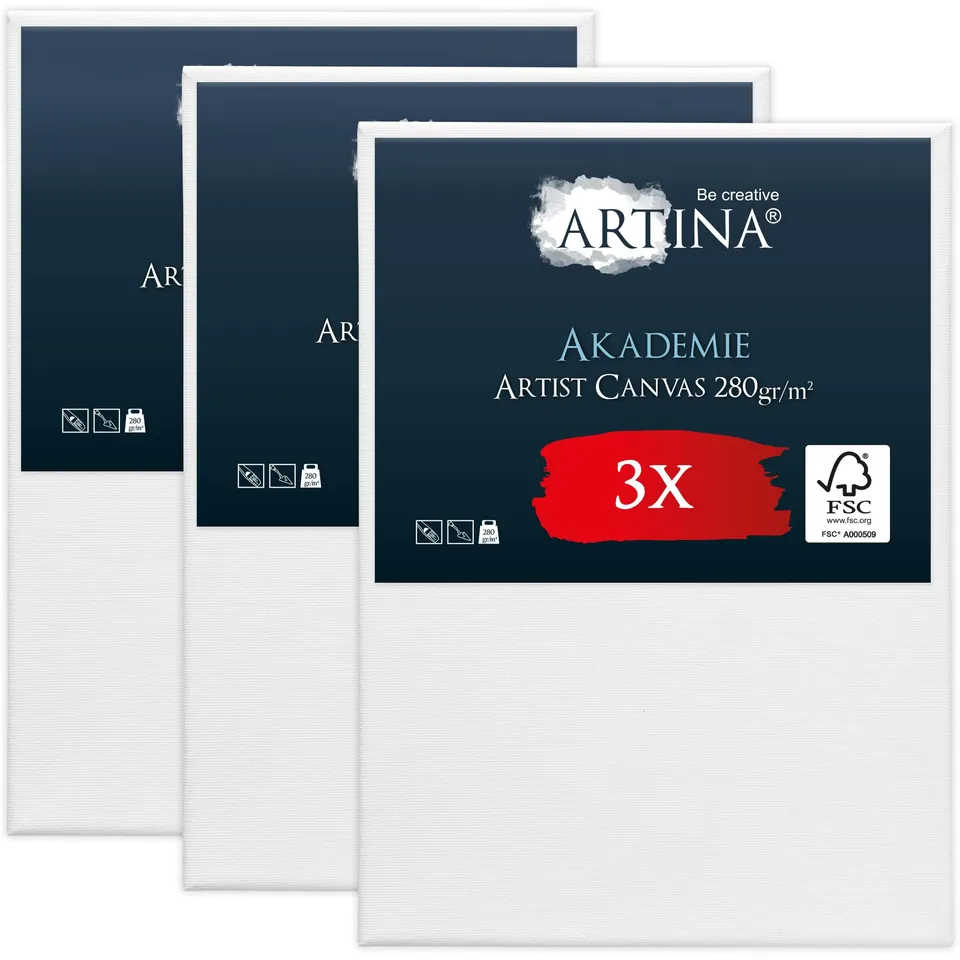 artina-akademie-keilrahmen-leinwand-20x20-cm-3er-baumwolle image 1
