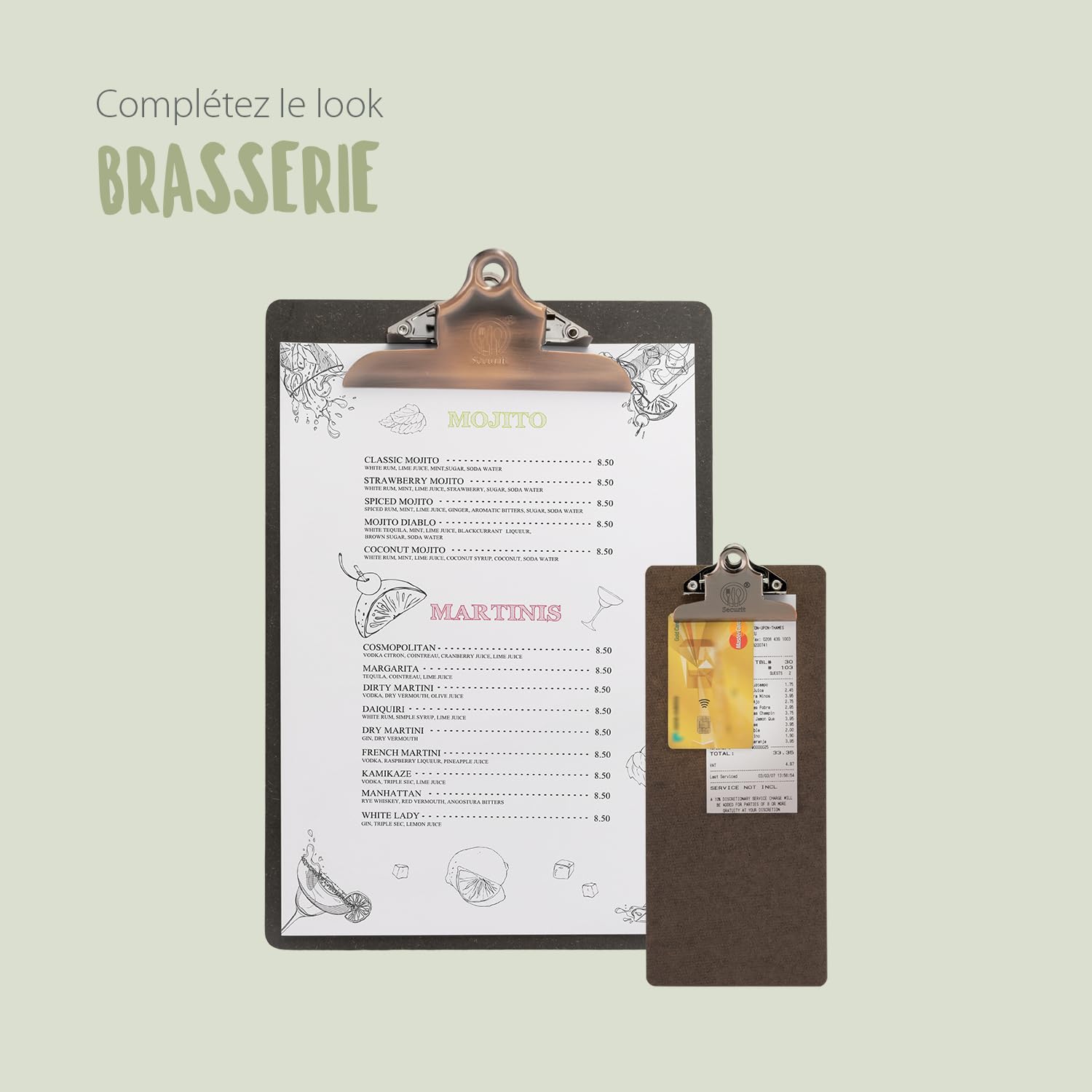 securit-basic-clipboard-rechnungshalter-clip-braun-hartfaser image 3
