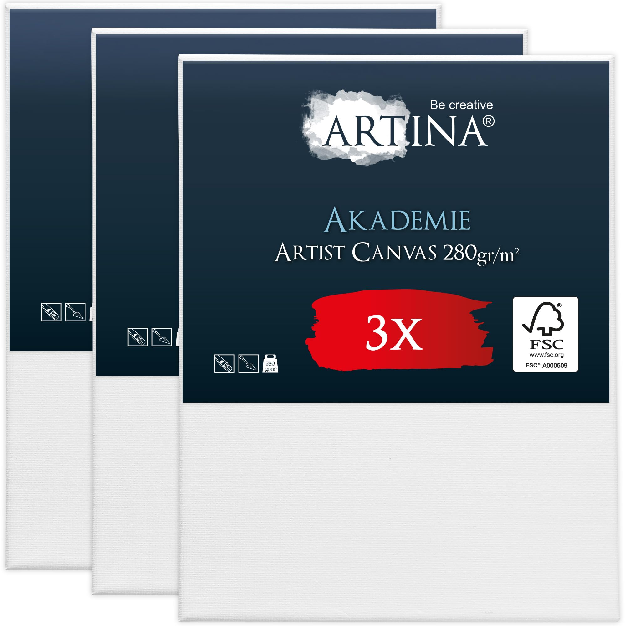 artina-akademie-keilrahmen-leinwand-20x20-cm-3er-baumwolle image 2