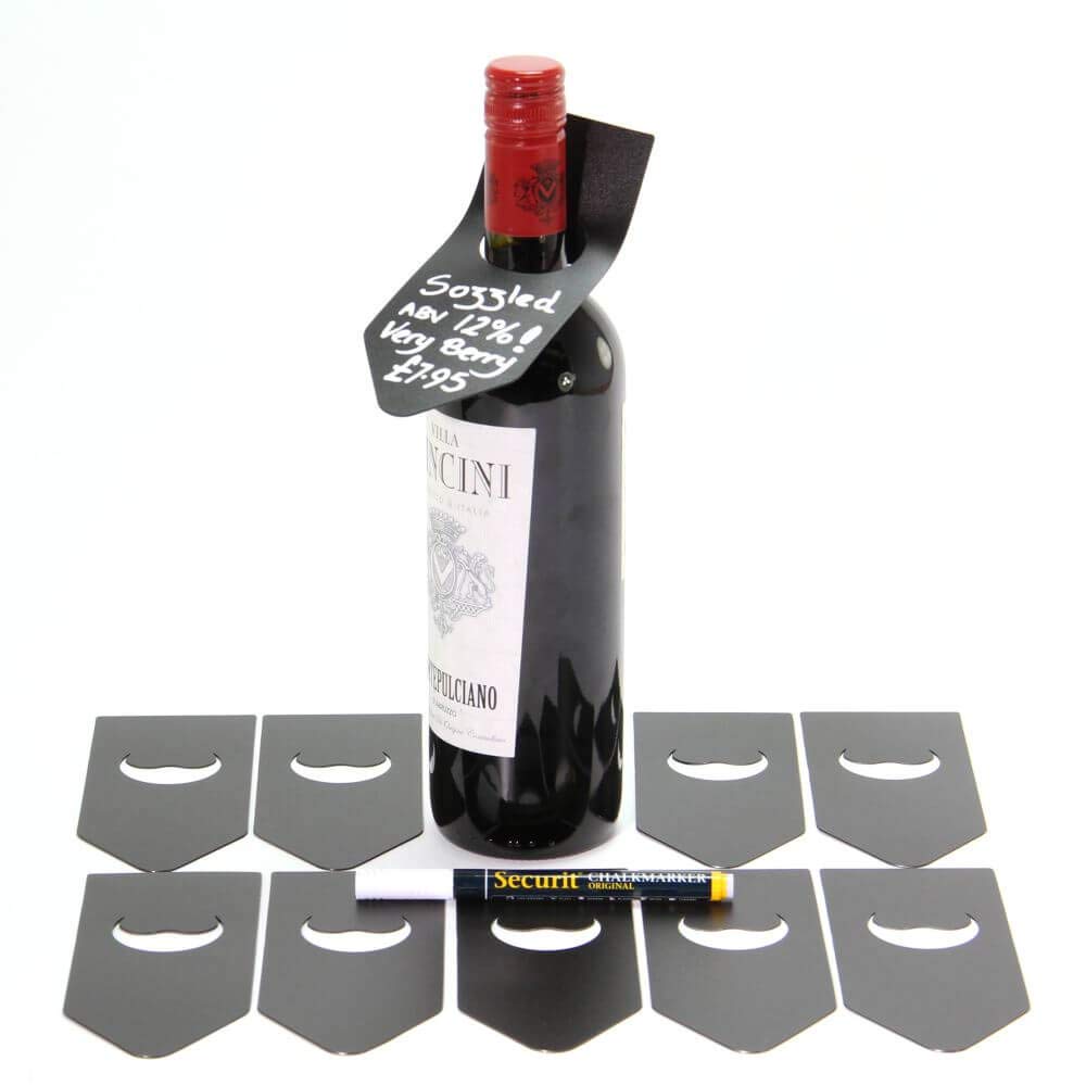 securit-silhouette-flaschen-etiketten-10er-set-schwarz-wei image 1