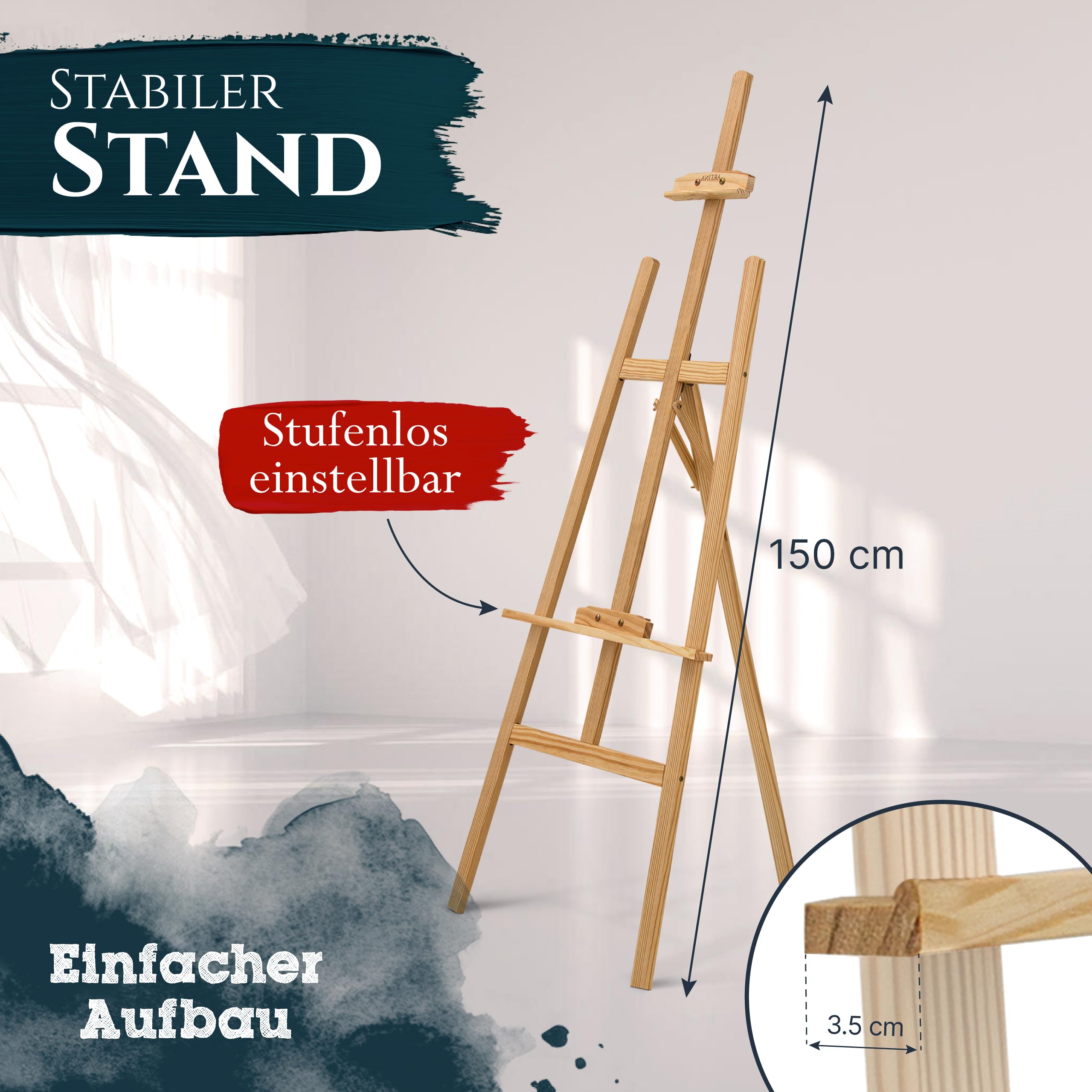 artina-akademie-tessin-staffelei-kiefer-150-cm-verstellbar image 5