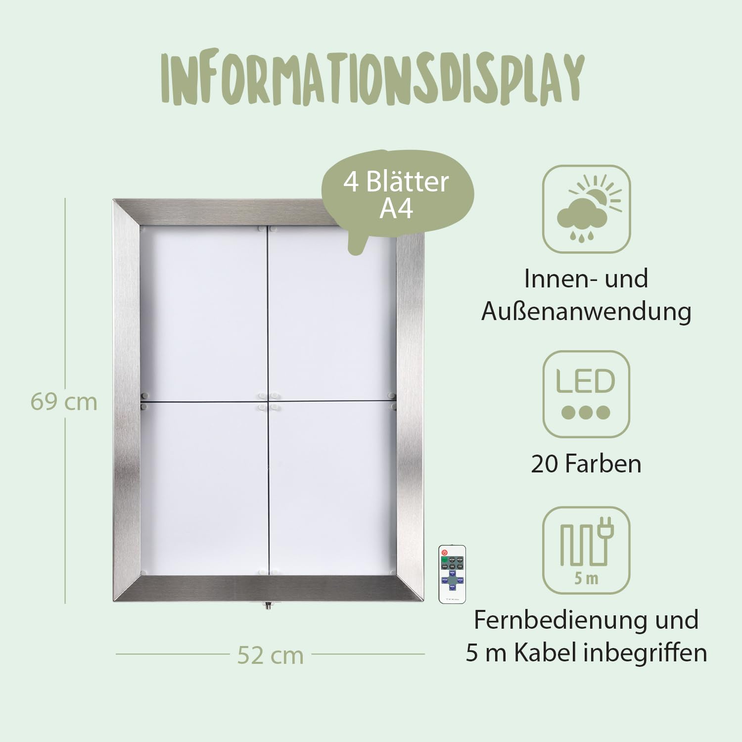 securit-nova-mcs-4a4-lss-led-schaukasten-4x-a4-edelstahl image 2