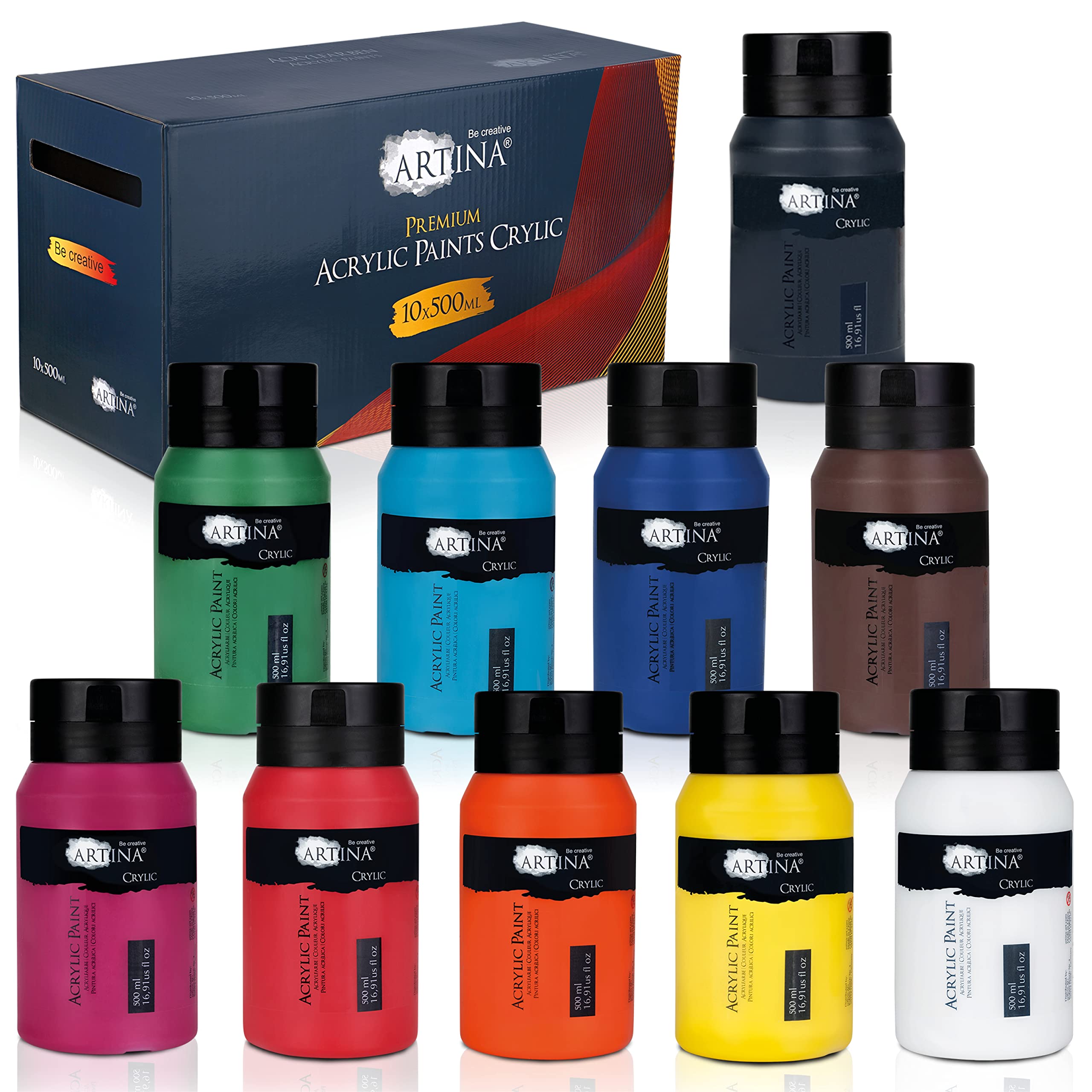 artina-crylic-acrylfarben-500-ml-10er-pack-wasserfest image 2