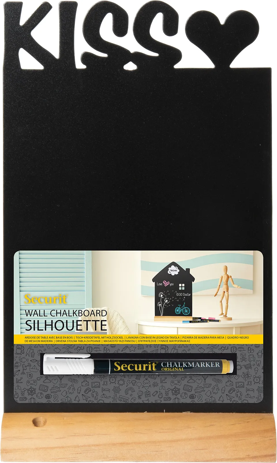 securit-elegant-kreidetafel-kiss-34-5x21-cm-mit-fu image 1