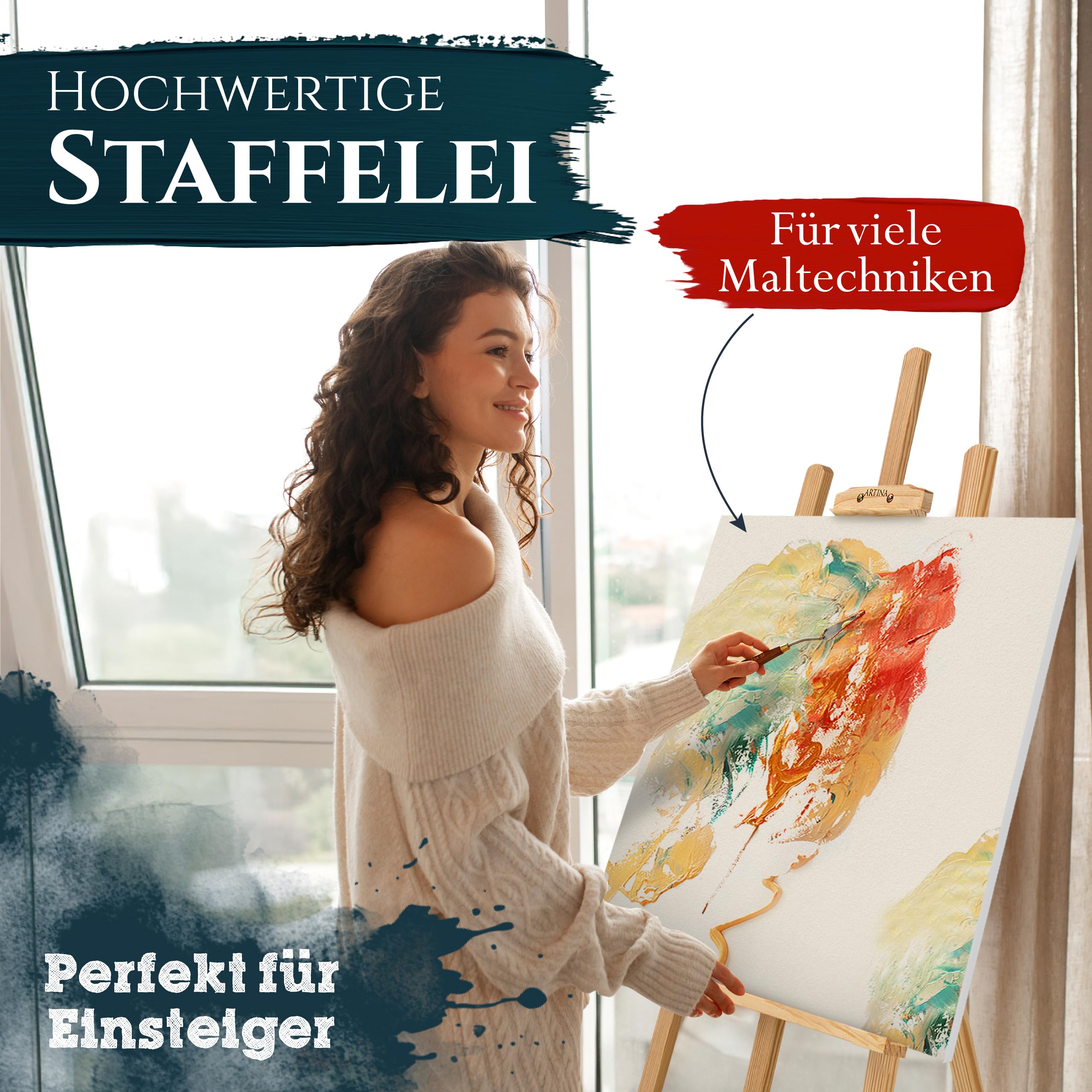 artina-akademie-tessin-staffelei-kiefer-150-cm-verstellbar image 2