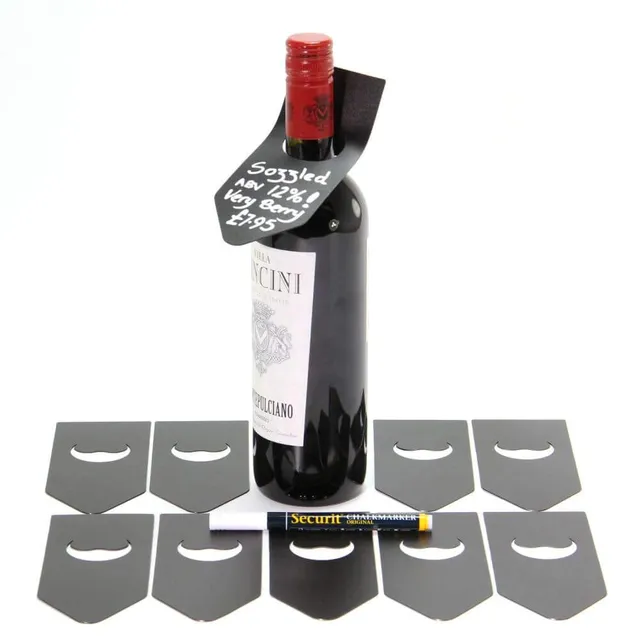 securit-silhouette-flaschen-etiketten-10er-set-schwarz-wei image 1