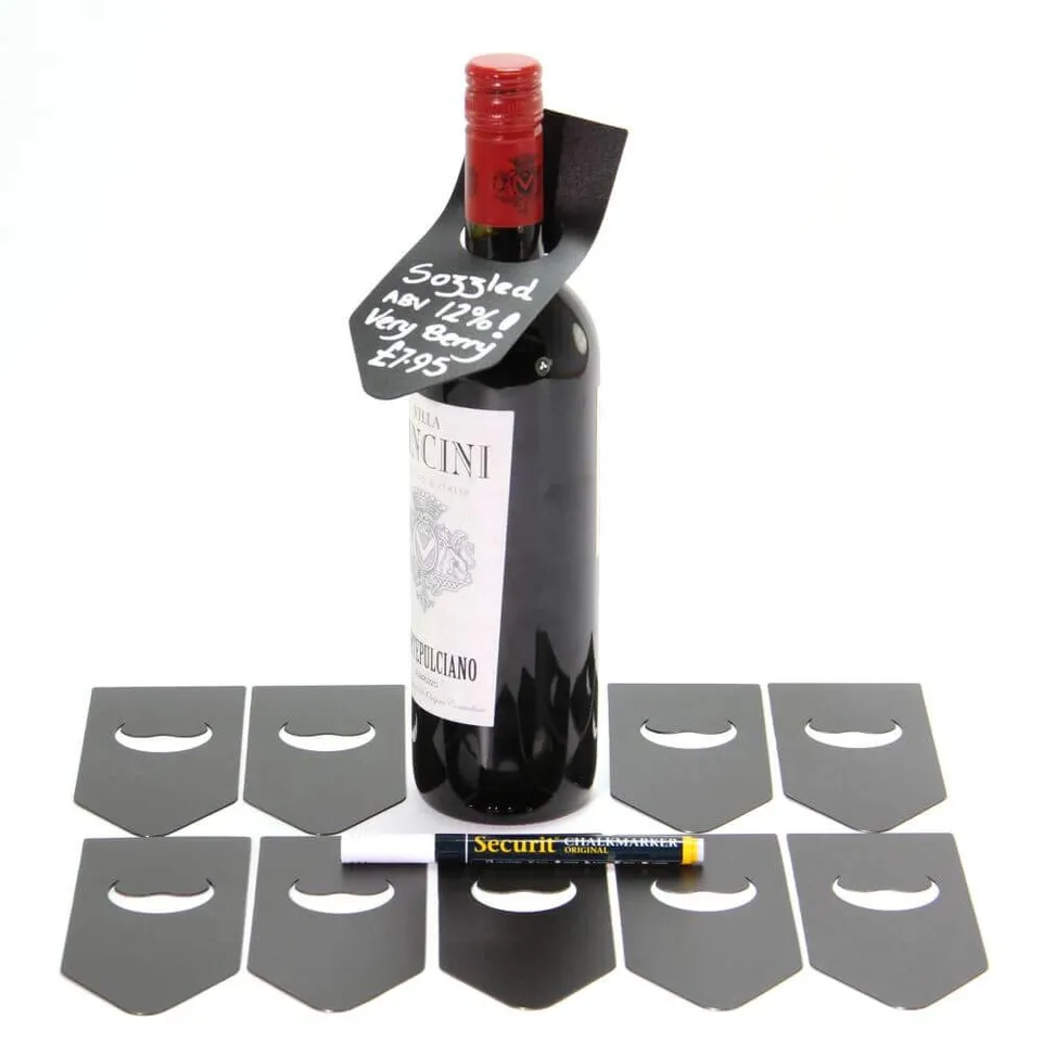 securit-silhouette-flaschen-etiketten-10er-set-schwarz-wei image 1
