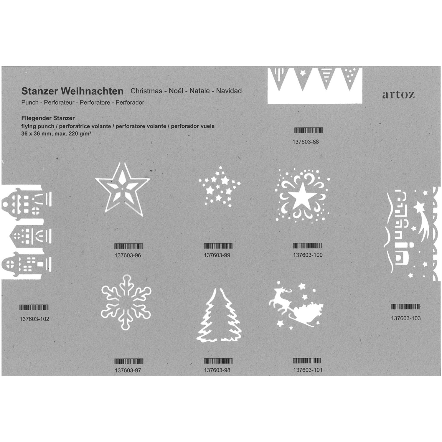 artoz-stanzer-schlitten-motivstanzer-weihnachten-50-mm image 6
