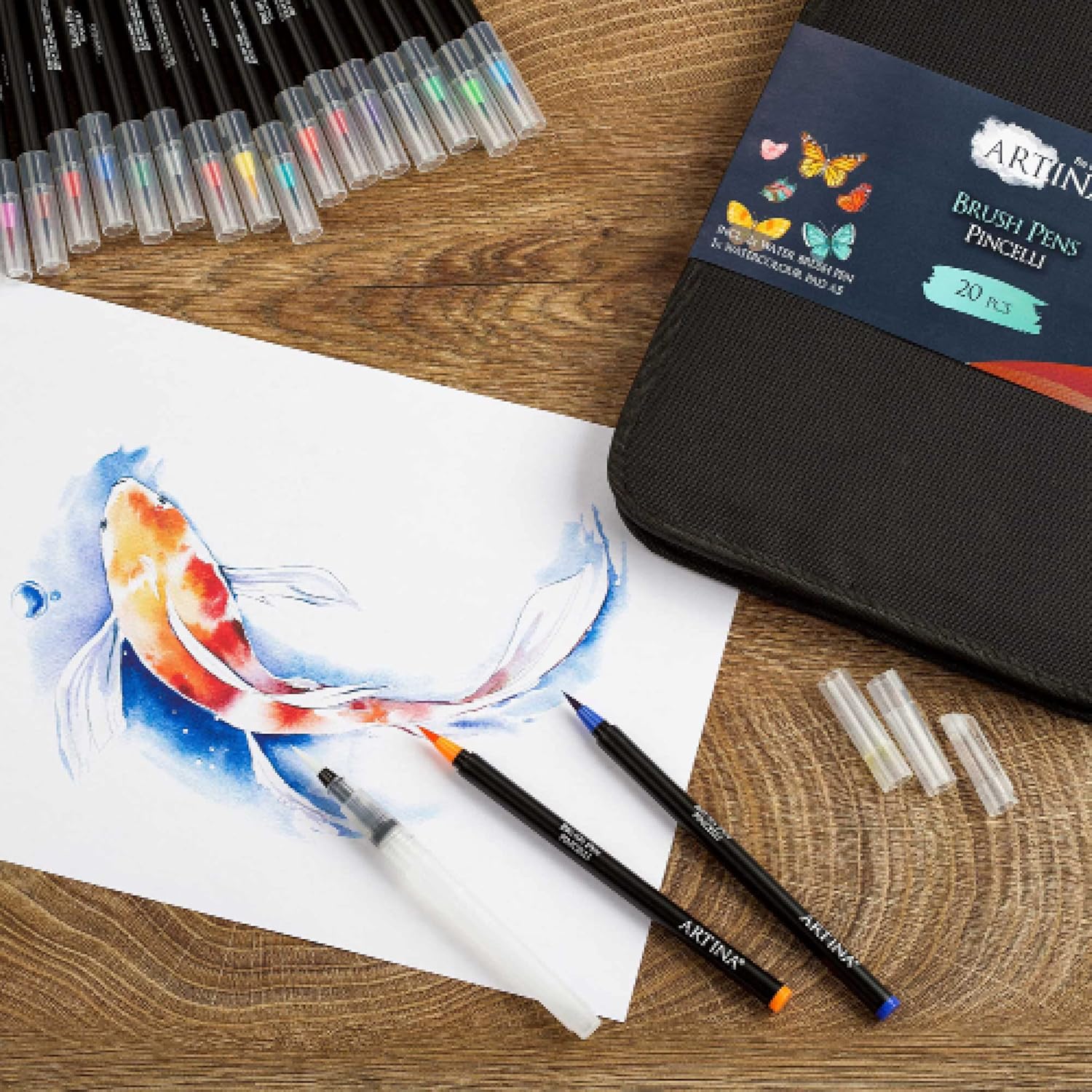 artina-expertilo-pinselstifte-set-20-farben-mit-aquarellblock image 8
