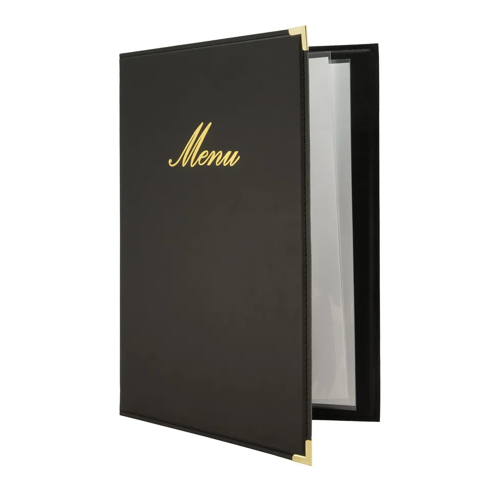 securit-classic-speisekarte-a4-schwarz-kunstleder-4-seiten image 1